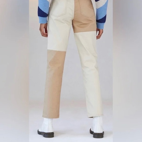 PacSun Size 24 Colorblock Dad Jean dark/light khaki - Picture 2 of 7